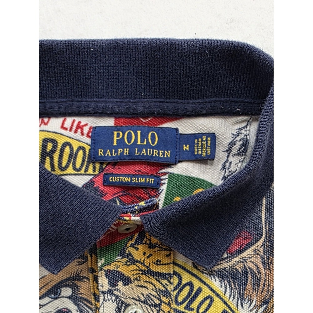 Polo Ralph Lauren Men's Collegiate Multicolor Banner & Mascot Polo Shirt. Size M - Picture 7 of 8